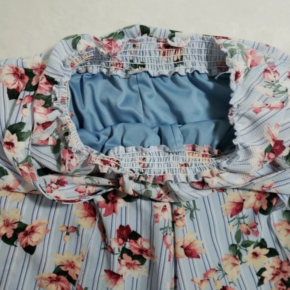 Blue Floral Summer Jumpsuit - Picture 6 of 11